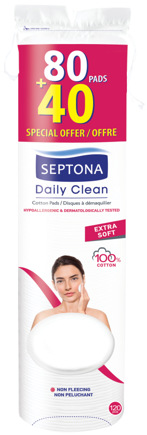 Septona Daily Clean makeup remover pads x 80+40