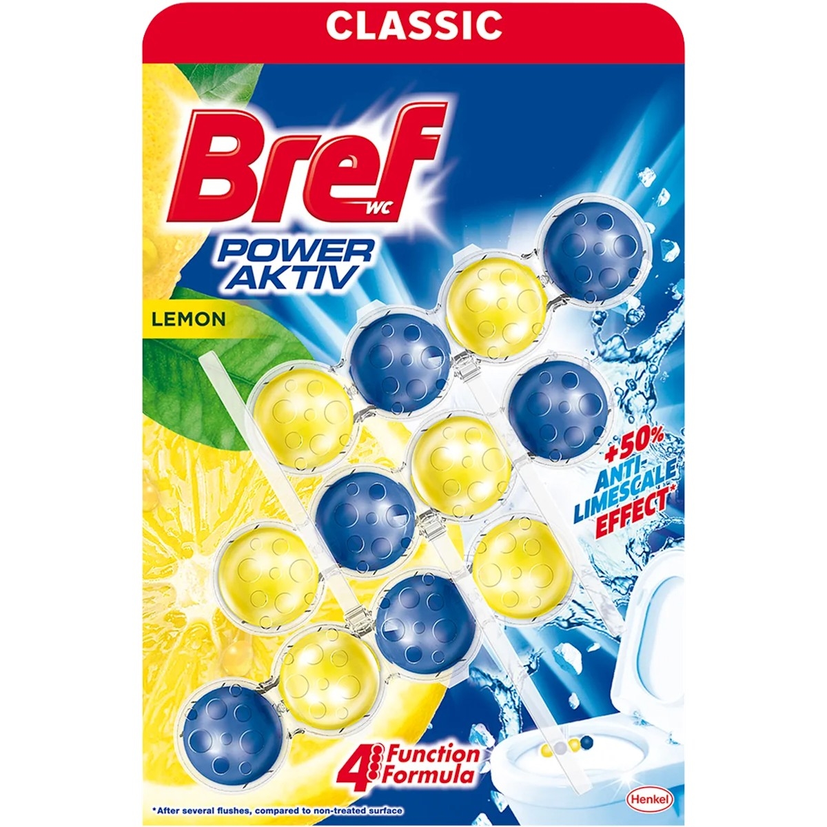BREF POWER AKTIV ODORIZANT WC 3X50G LEMON