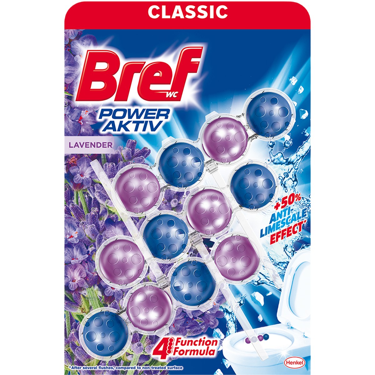 BREF POWER AKTIV ODORIZANT WC 3X50G LAVENDER