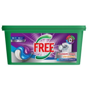 FREE DETERGENT CAPSULE 55BUC UNIVERSAL