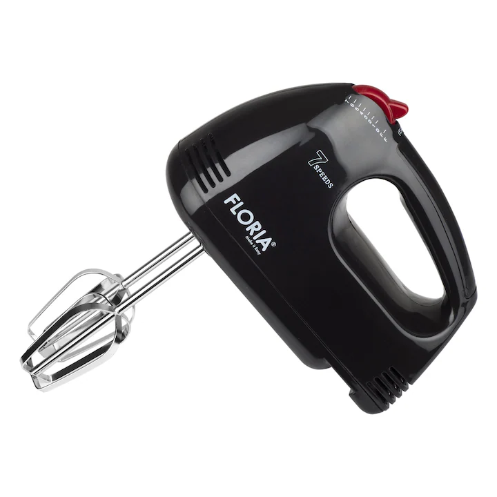 Mixer de mana Floria ZLN-7567 Negru, Putere 150 W, 7 viteze, Buton eliberare accesorii
