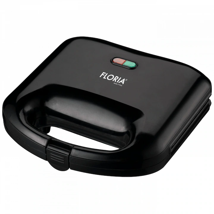 Sandwich Maker Floria ZLN-0829N, Putere 750W, Placa de tip grill, Antiaderenta, indicator luminos, Negru