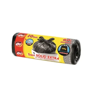 Saci menajeri Oti Solid Extra, 60 l, negri, 10 buc/rola